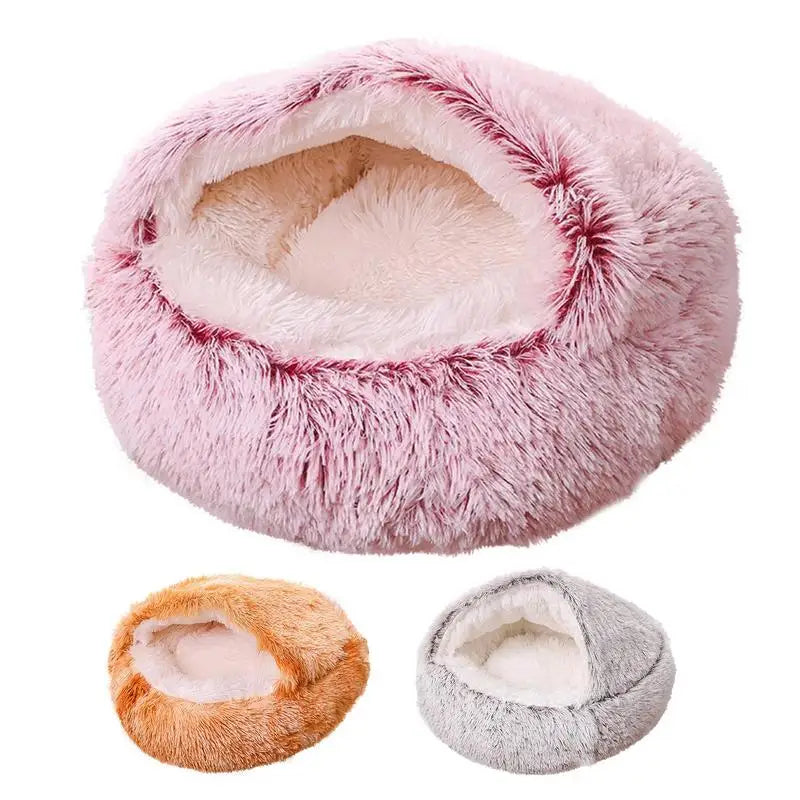 Pet Beds Soft Plush Cats Dogs House Bed for Dog with Slip Resistant Bottom Indoor Cat Cave Bed Machine Washable Pet Supplies