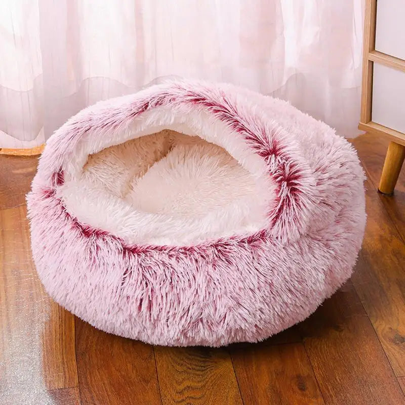 Pet Beds Soft Plush Cats Dogs House Bed for Dog with Slip Resistant Bottom Indoor Cat Cave Bed Machine Washable Pet Supplies