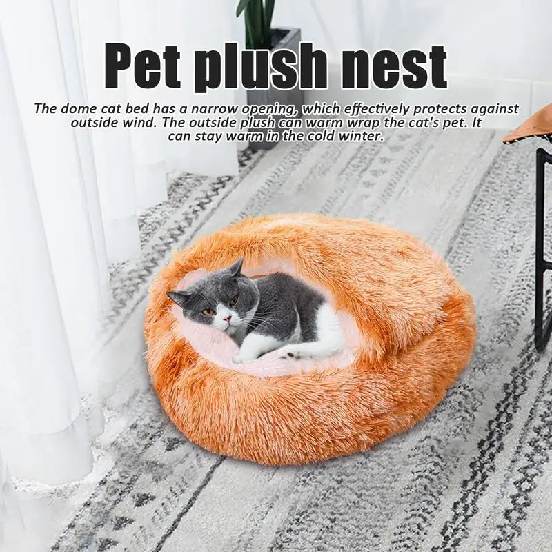 Pet Beds Soft Plush Cats Dogs House Bed for Dog with Slip Resistant Bottom Indoor Cat Cave Bed Machine Washable Pet Supplies