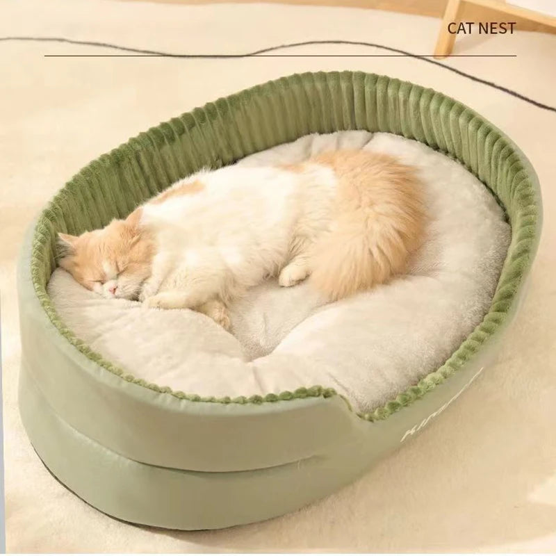 Thickening Warm Pet Cat Bed Removable Washable Cat Baskets Cushion Mat Square Plush Kennel for Small Medium Dog Sofa Beds