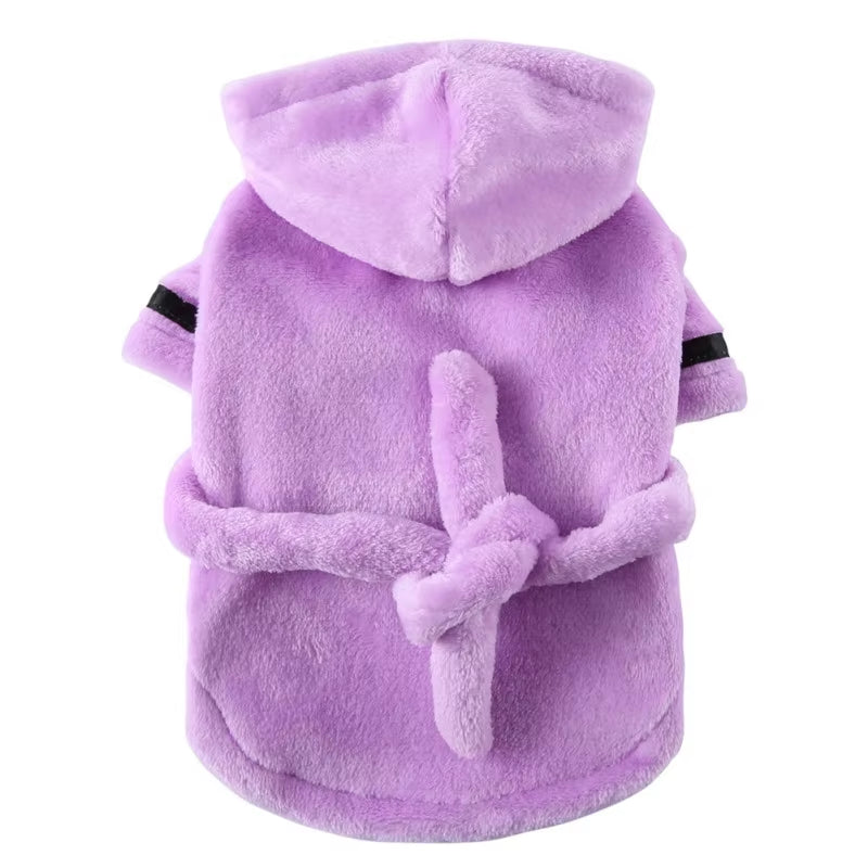 Pet Dog Bathrobe Dog Pajamas Sleeping Clothes Soft Pet Bath Drying Towel Clothes for for Puppy Dogs Cats Pet Accessories