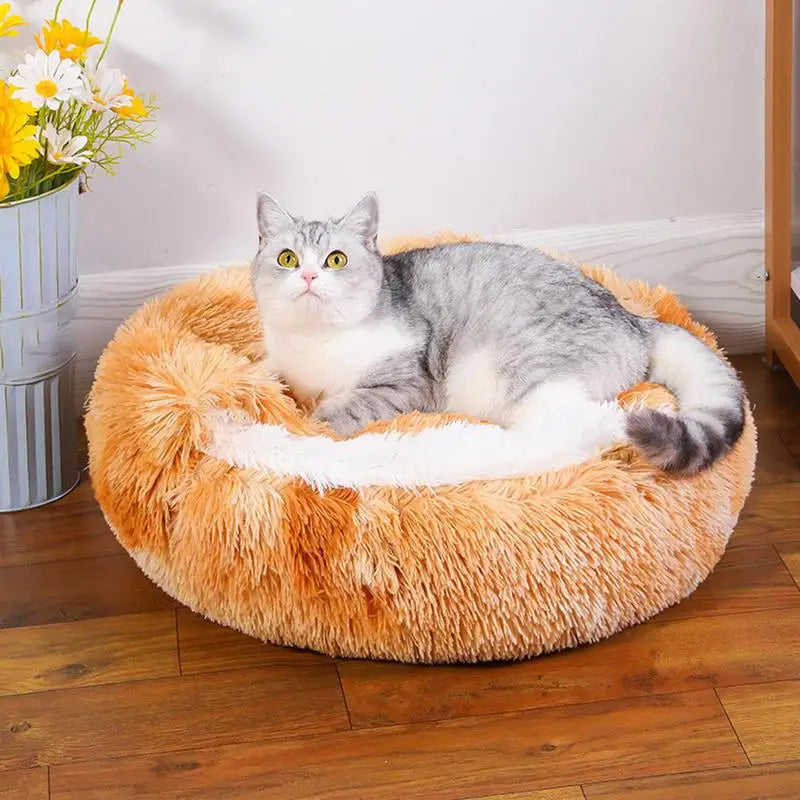 Pet Beds Soft Plush Cats Dogs House Bed for Dog with Slip Resistant Bottom Indoor Cat Cave Bed Machine Washable Pet Supplies